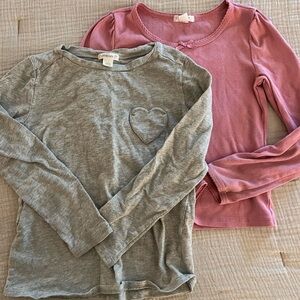 Crewcuts Pink and Gray Long Sleeve Tops sz 6-7